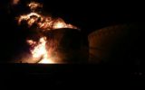 پالایشگاه تهران آتش گرفت+ تصاویر